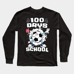 100 days of school featuring a dabbing Football #1 Long Sleeve T-Shirt